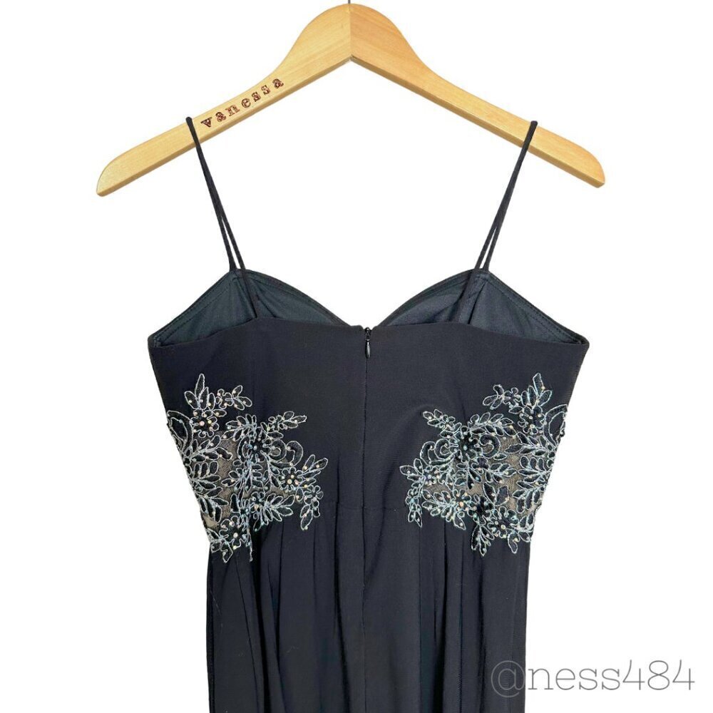 Blondie Nites by Davy Rags Black Beaded Embellished Dress Size 6/7‎ - Picture 5 of 6